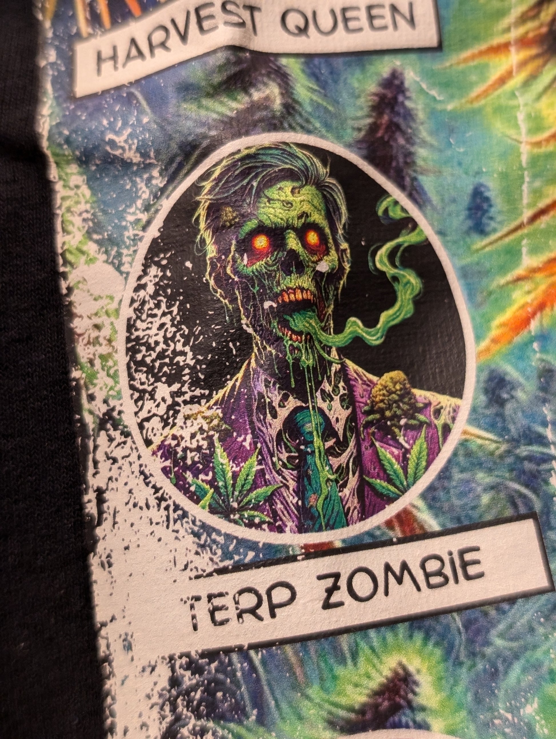 Tales from the Garden No. 1 Greenhouse Horror Comic Shirt Artwork Featuring Terp Zombie Detail
