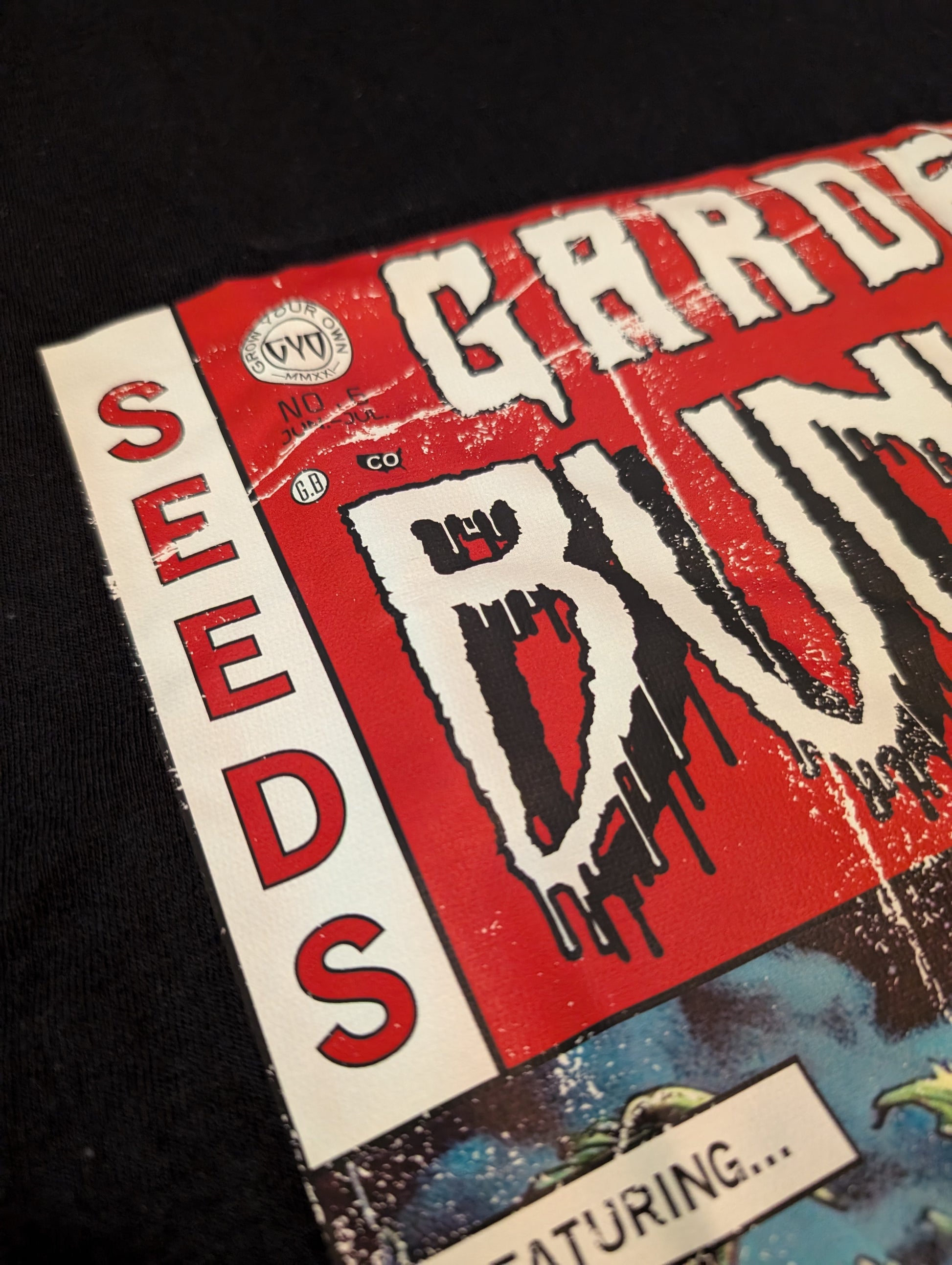 Tales from the Garden No. 6 Audrey III Horror Comic Shirt Artwork Seeds Detail