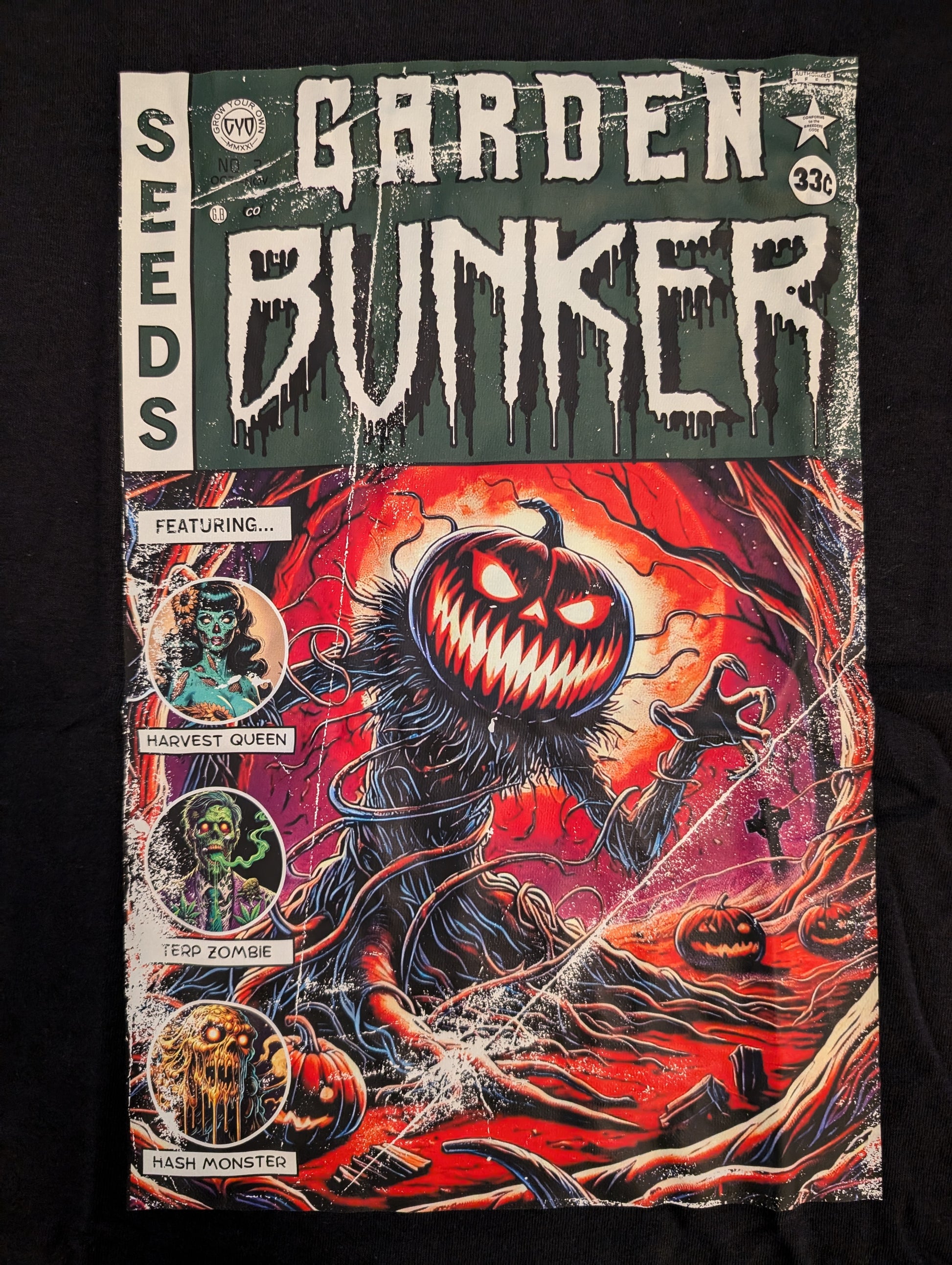 Tales from the Garden No. Pumpkin Monster Horror Comic Shirt Artwork