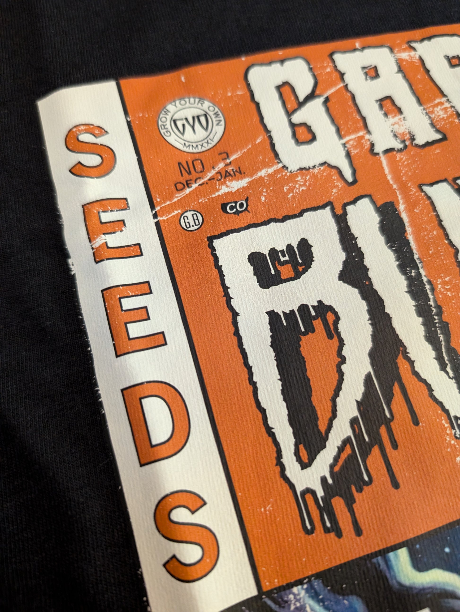 Tales from the Garden No. 3 UAP / UFO Horror Comic Shirt Artwork Seeds Detail