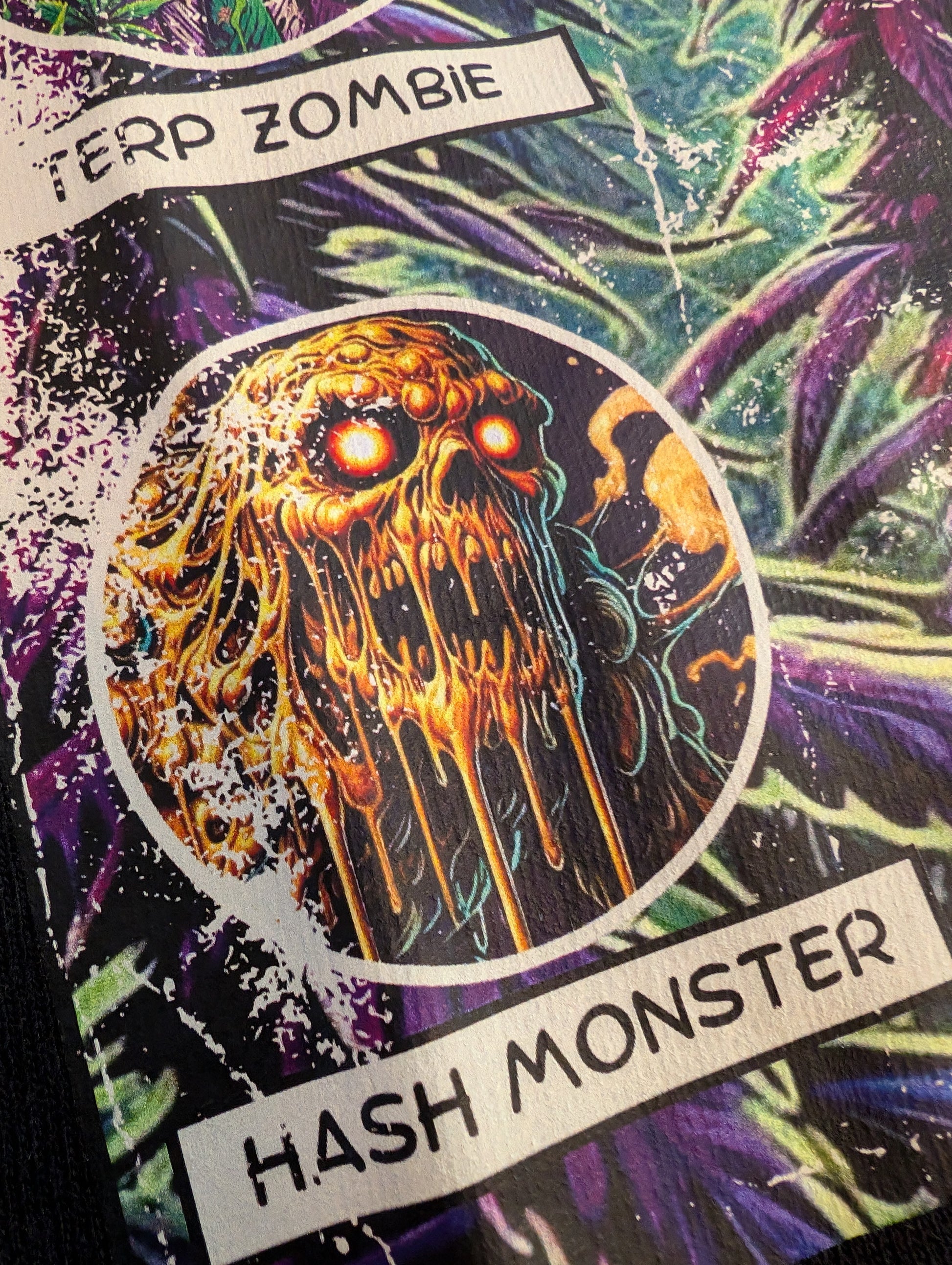Tales from the Garden No. 3 UAP / UFO Horror Comic Shirt Artwork Hash Monster Detail