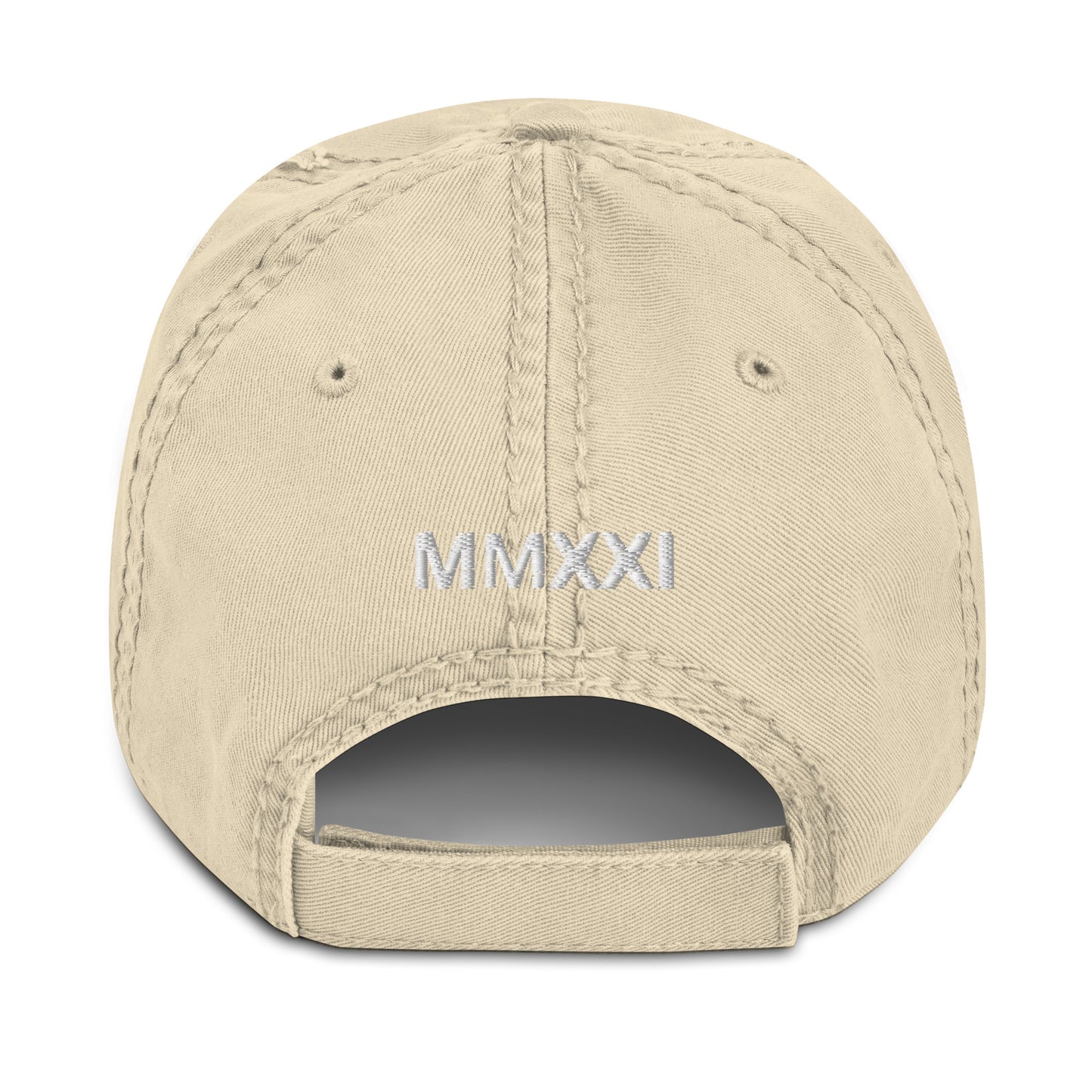 Distressed Dad Hat Garden Bunker MMXXI (White)