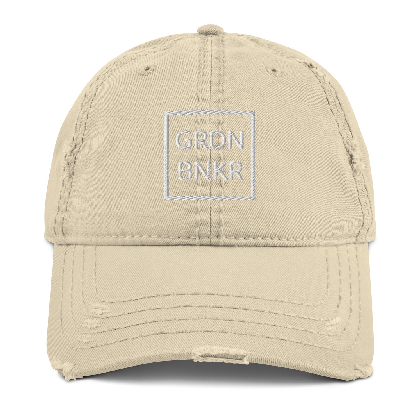 Distressed Dad Hat Garden Bunker MMXXI (White)