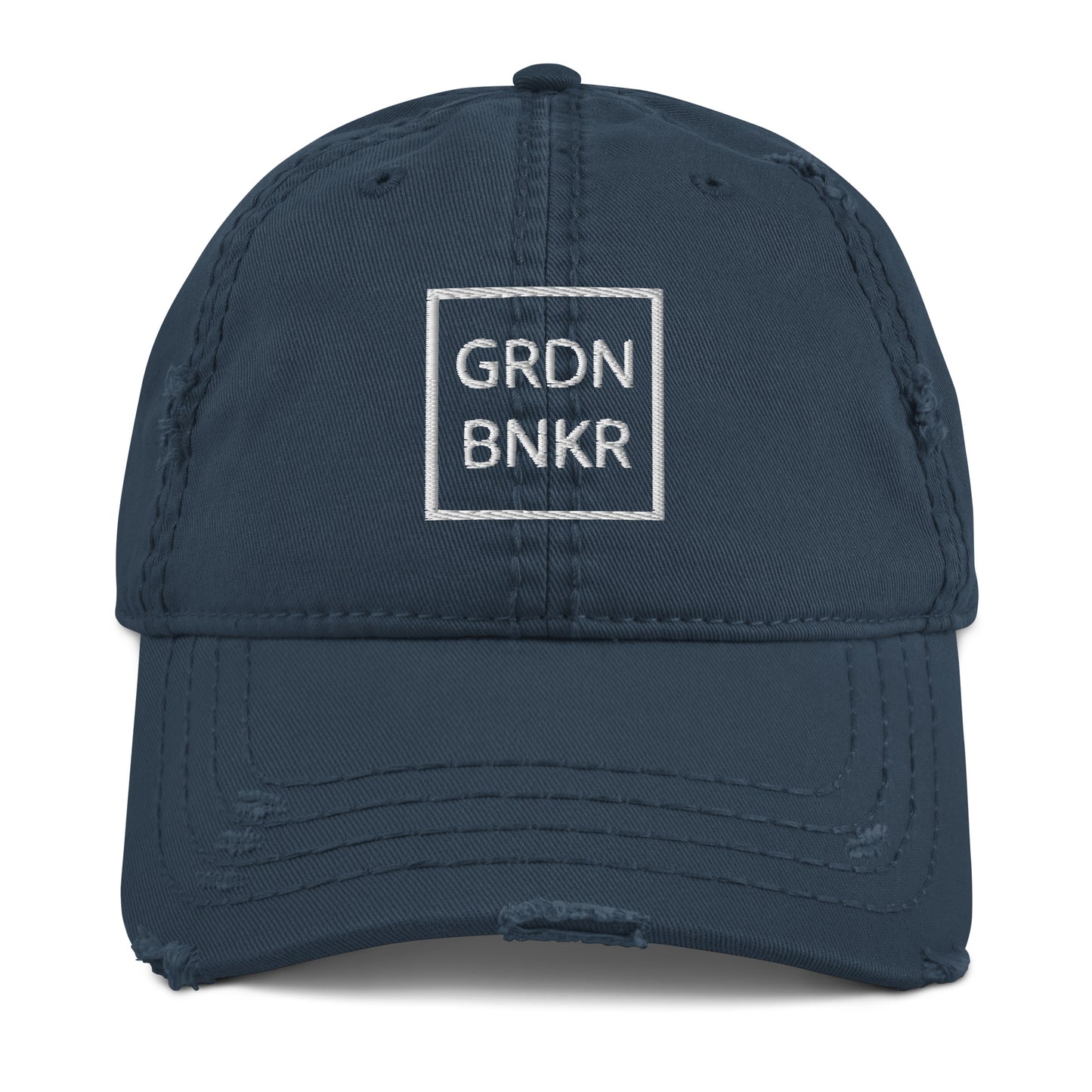 Distressed Dad Hat Garden Bunker MMXXI (White)