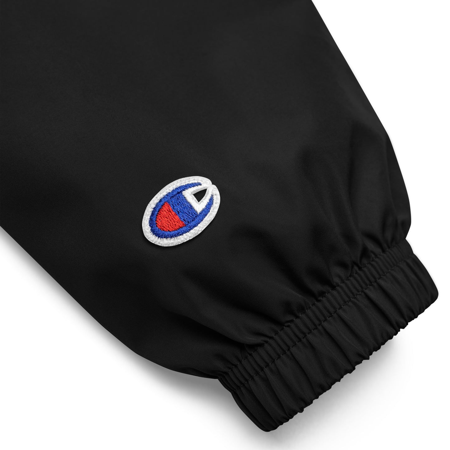 Embroidered Champion Packable Jacket with Badge Logo GRDN BNKR (White)