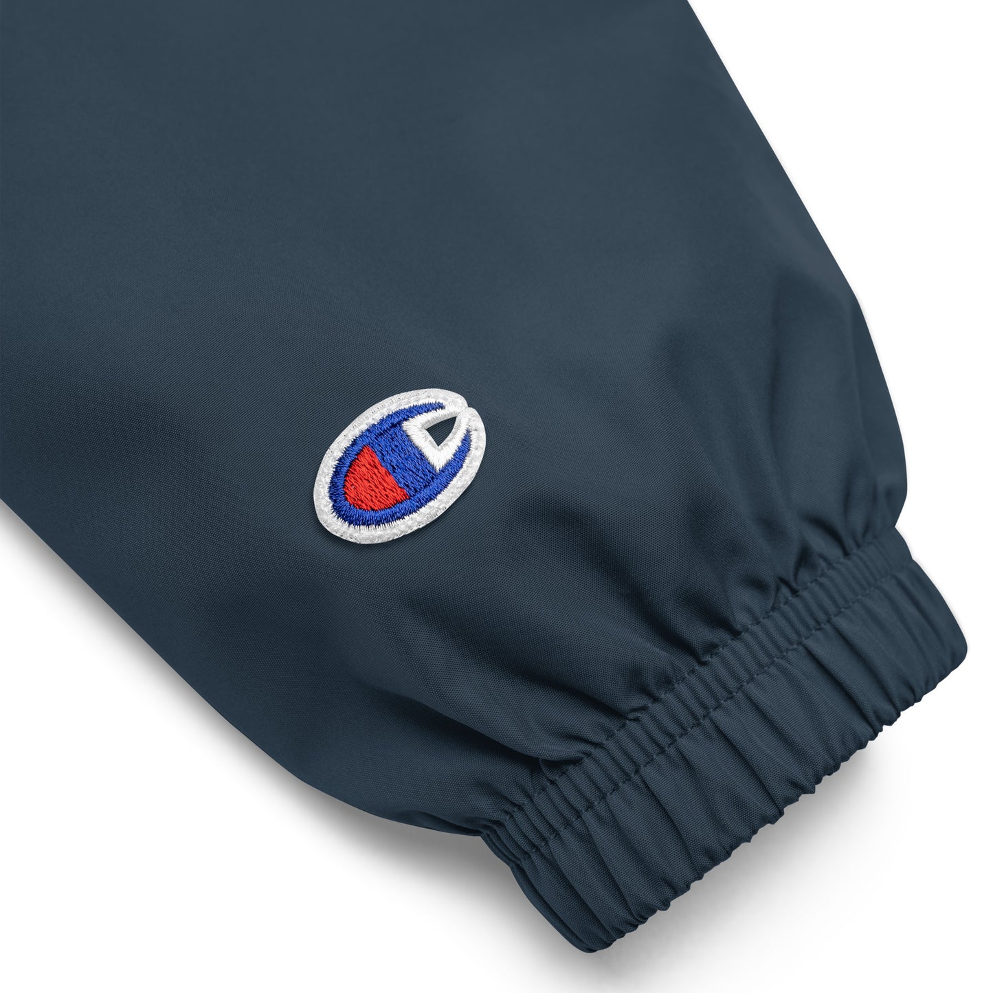 Embroidered Champion Packable Jacket with Badge Logo GRDN BNKR (White)