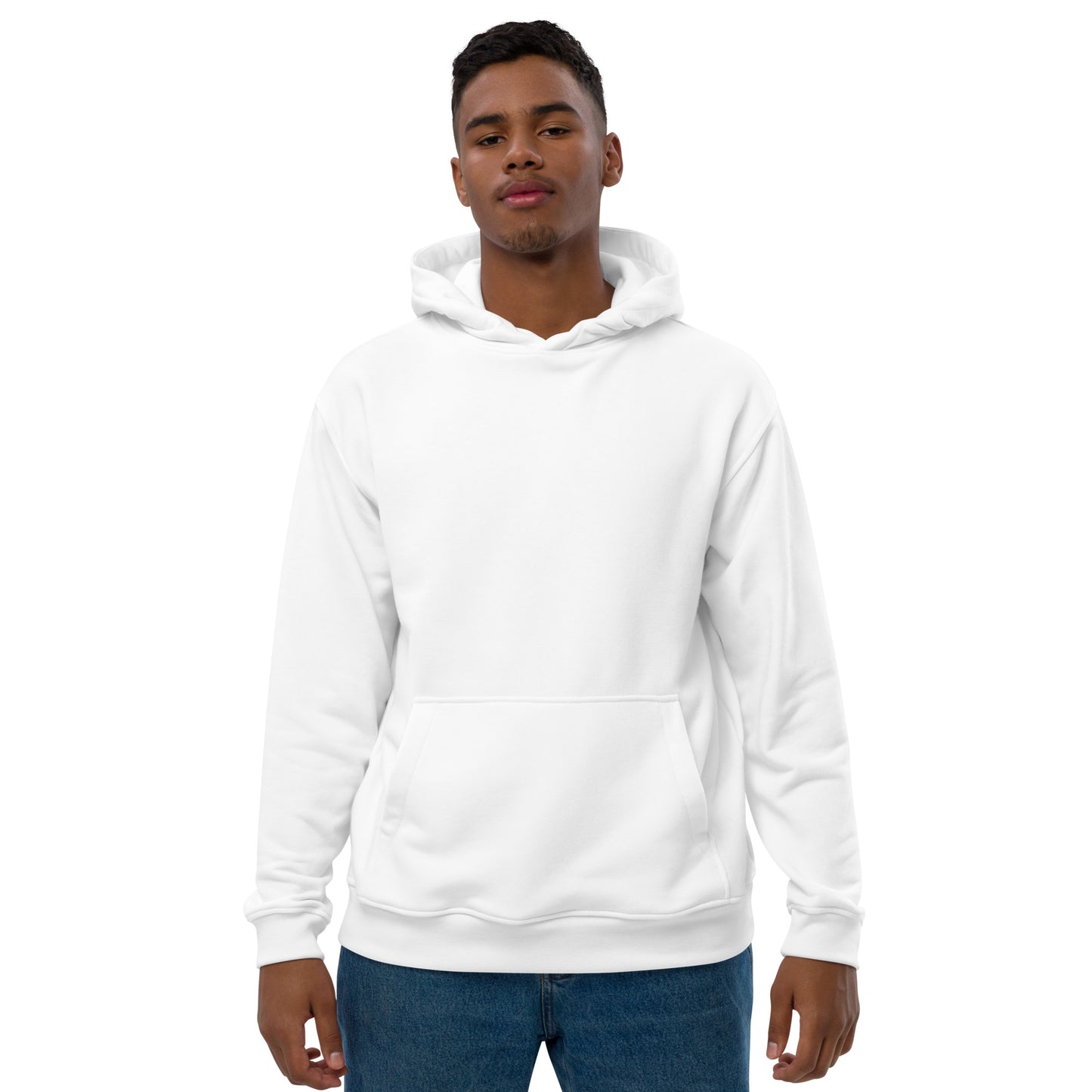 Premium Eco Hoodie with Back Logo GRDN BNKR (Black on White)