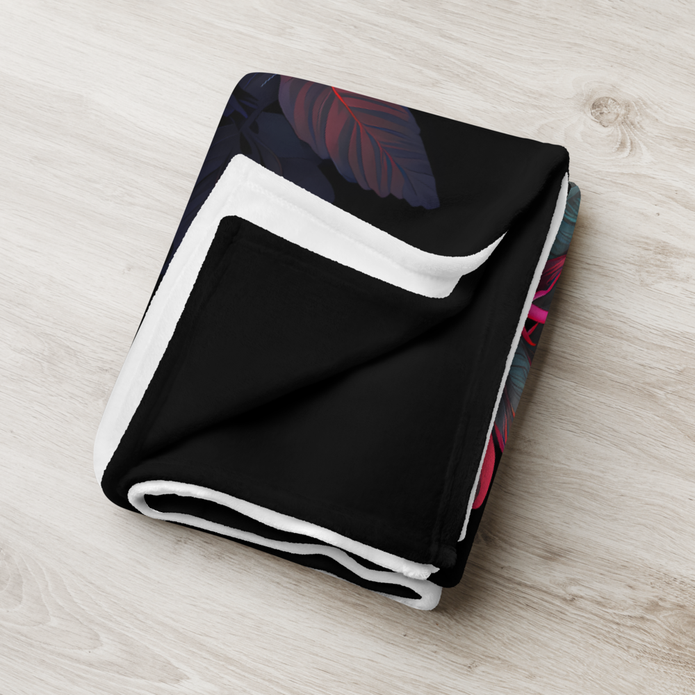 Throw Blanket with Vibrant Houseplant Foliage (Neon)