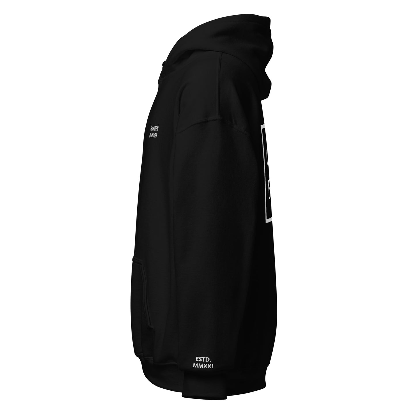 Unisex Hoodie with Back Logo GRDN BNKR (White)