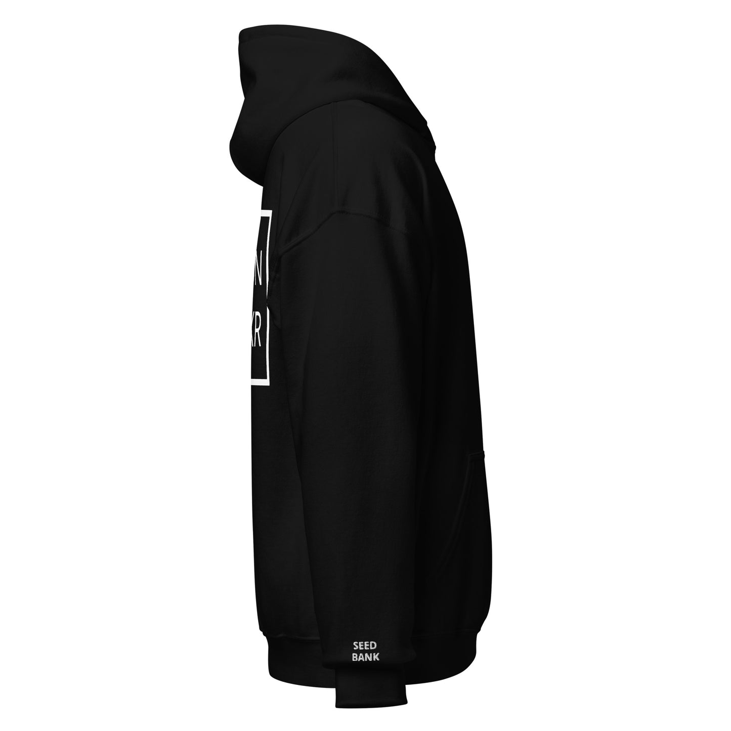 Unisex Hoodie with Back Logo GRDN BNKR (White)