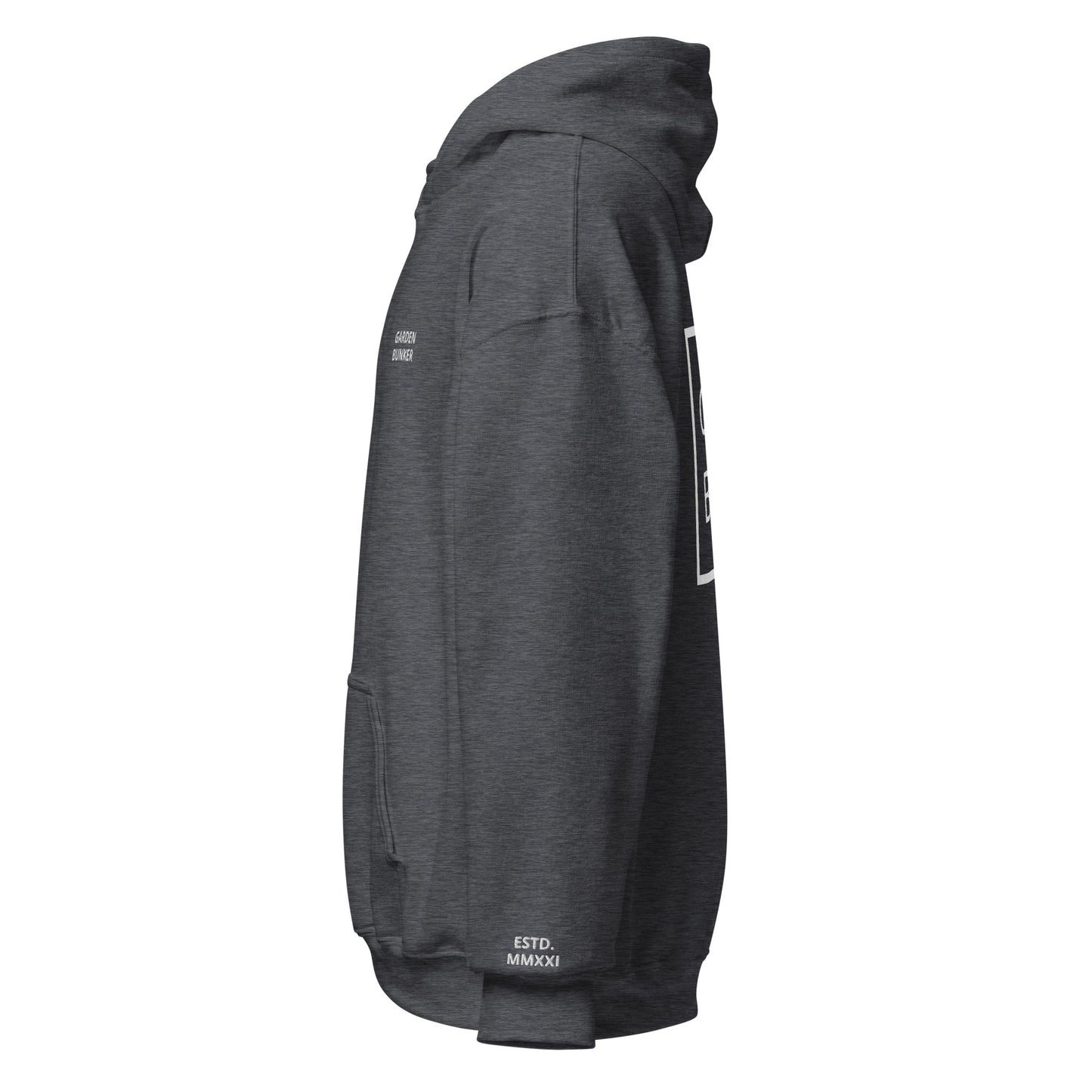 Unisex Hoodie with Back Logo GRDN BNKR (White)