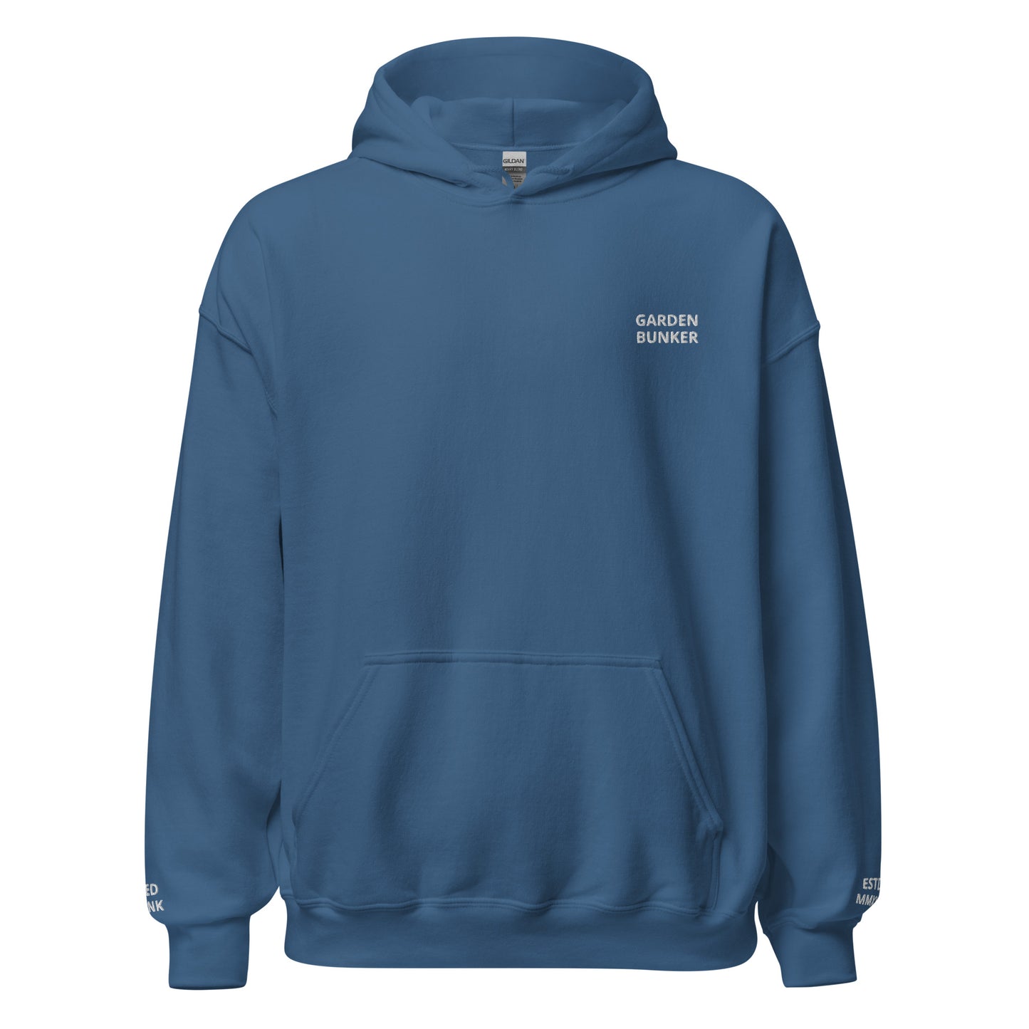 Unisex Hoodie with Back Logo GRDN BNKR (White)