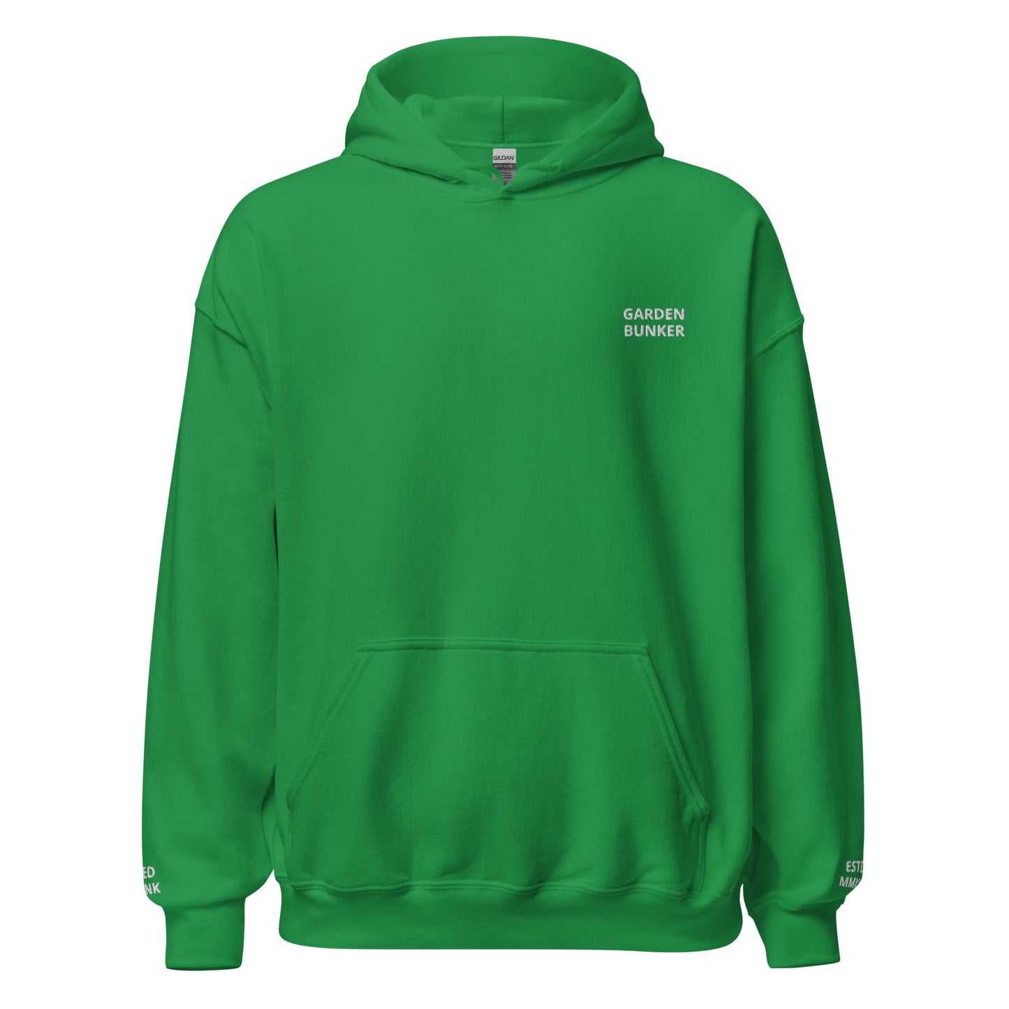 Unisex Hoodie with Back Logo GRDN BNKR (White)