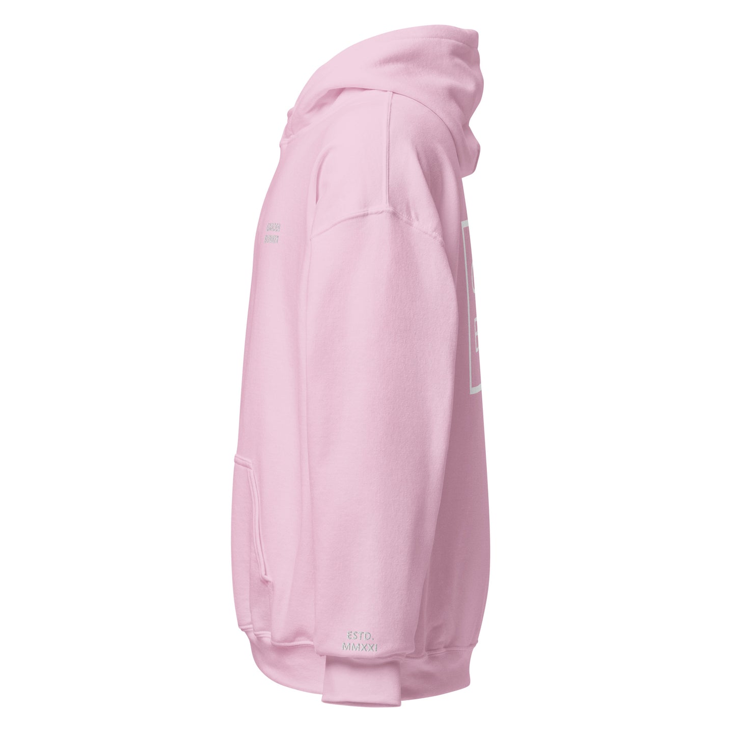 Unisex Hoodie with Back Logo GRDN BNKR (White)