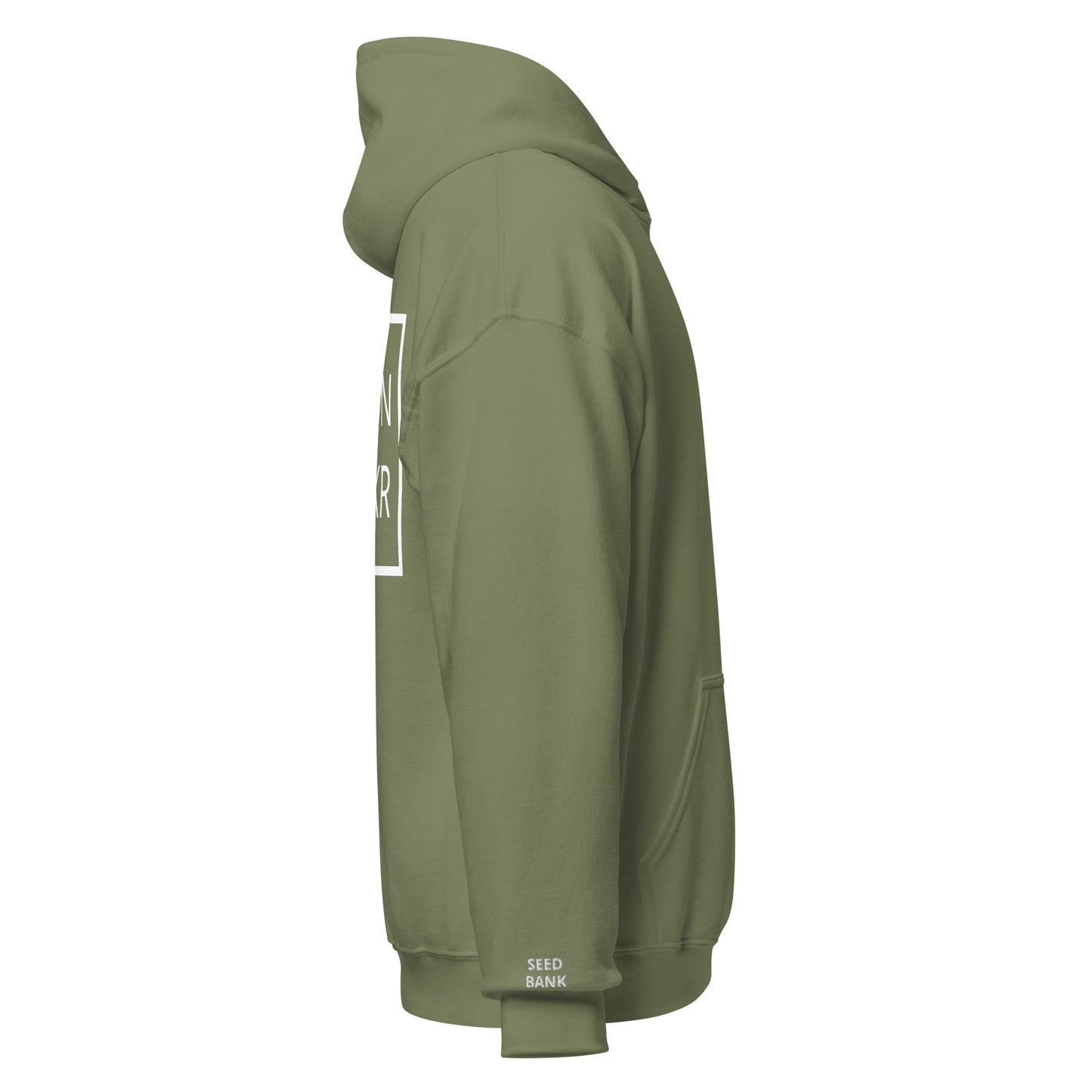 Unisex Hoodie with Back Logo GRDN BNKR (White)