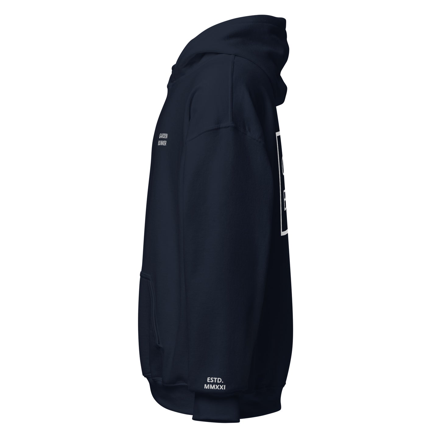 Unisex Hoodie with Back Logo GRDN BNKR (White)