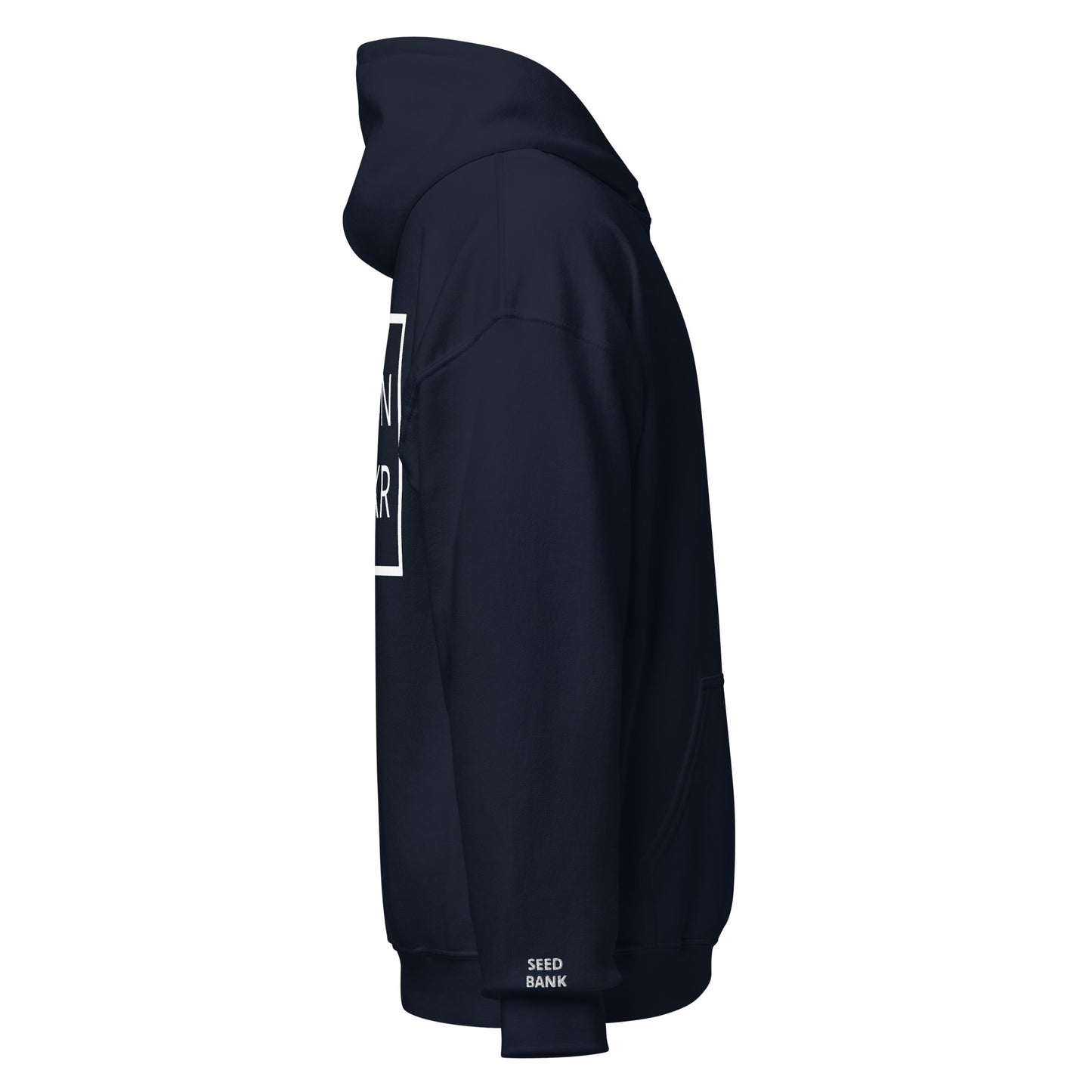 Unisex Hoodie with Back Logo GRDN BNKR (White)