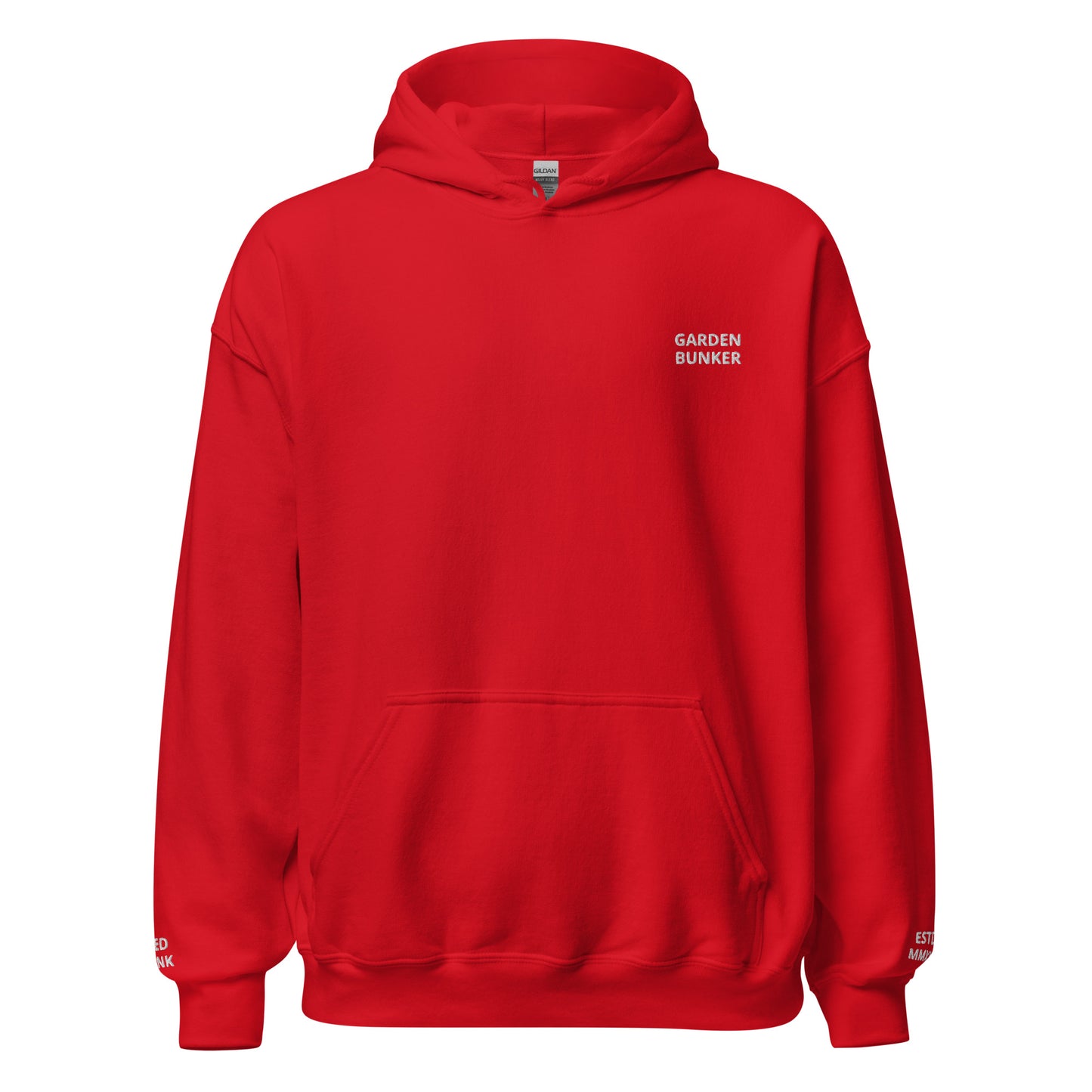 Unisex Hoodie with Back Logo GRDN BNKR (White)