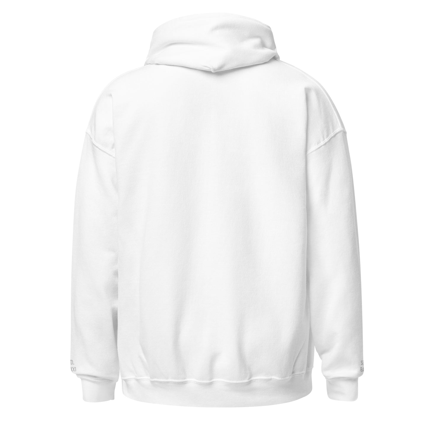 Unisex Hoodie with Back Logo GRDN BNKR (White)