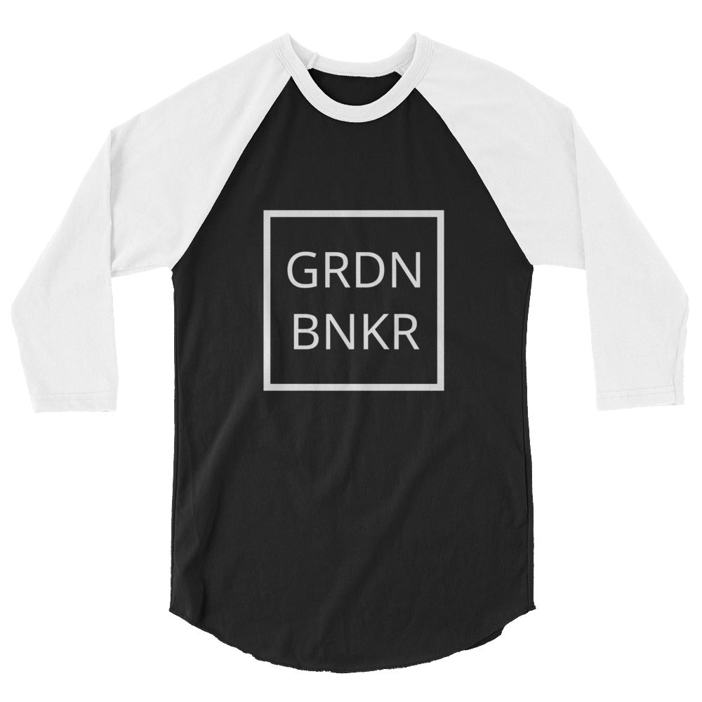 3/4 Sleeve Raglan Shirt with Front Logo GRDN BNKR (White)