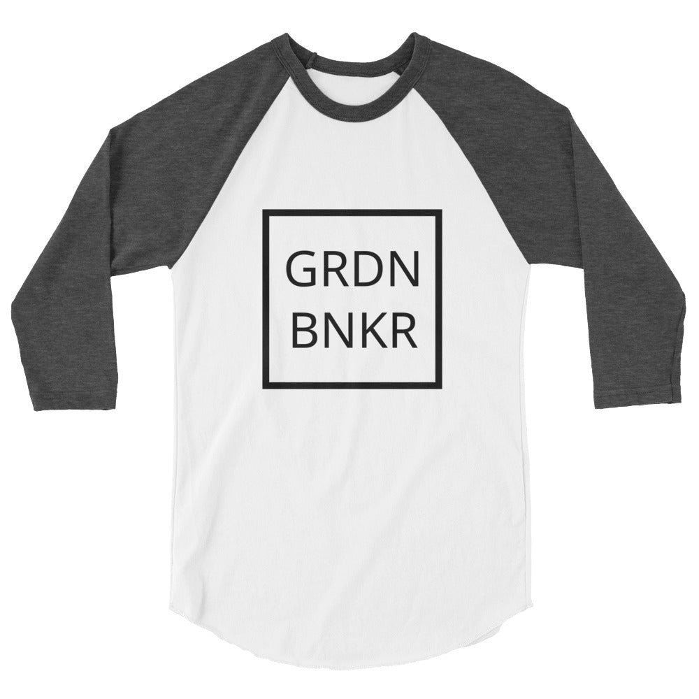 3/4 Sleeve Raglan Shirt with Front Logo GRDN BNKR (Black)